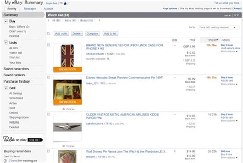 How to Customize Your My eBay Summary .